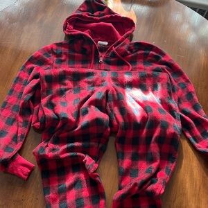 Adult one piece pajamas with hood Size m/l